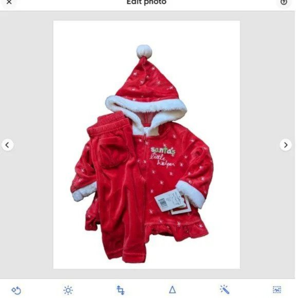 NWT Messages From The Heart Santa Little Helper Baby Red Dress Christmas… - Picture 1 of 5